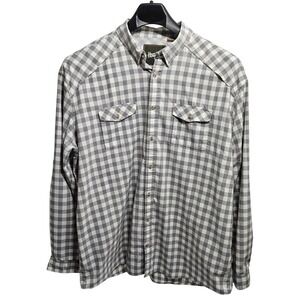 Howler Brothers Mens XXL Grey Gingham Vented Long Sleeve Fishing Shirt Tech Wear